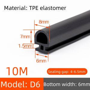 10M Silicone Sealing Strip for Doors and Windows Windproof Warm Durable Shock-absorbing Buffering Anti-collision Sealing Strip
