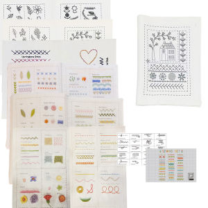 Basic Stitches Book For Beginners Adults Embroidery Sewing Kit With Patterns Basic Hand Embroidery Stitches Step-By-Step tutorie