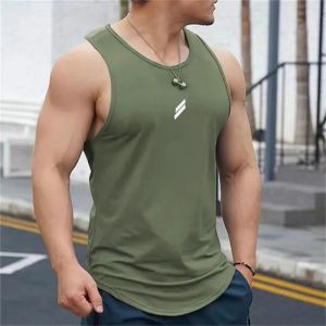 2026 Summer Mens Tank Top Casual Round Neck Mesh Undershirt Shirt Sports Fitness Top Sleeveless Vest Quick Dry Training Vest