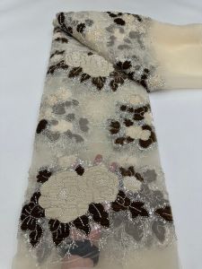OLEVO | OLEVO African Sequins Velvet Lace Fabric Nigerian French Beaded Lace Fabrics For Sewing 2026 High Quality Wedding Party Dress