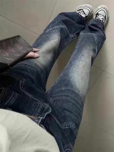 พลัสไซส์ ผู้หญิง ขาตรงวินเทจ กางเกงยีนส์ สูง เอว หลวม Fit หลากหลาย พรางหุ่น กางเกงขากว้าง ฤดูใบไม้ผลิ ใหม่ ดีไซน์