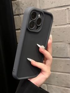 Case Karet Solid Warna Soft Skin-friendly Shockproof Phone Case Untuk iPhone 16 & 15