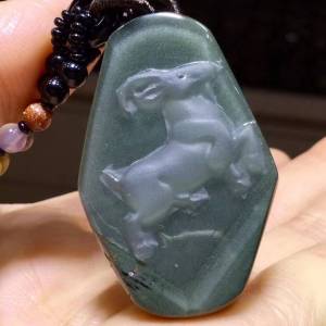 All-natural Blue Ghost Blue Golden Treasure Basin Zodiac Goat Delighted Pendant✨?? Pure white body crystal clear exquisite craftsmanship fashionable and elegant design?? Natural Green Ghost charming scenery beautiful artistic conception! Absolutely s