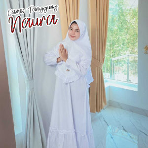 Gamis Putih Naura Tanggung