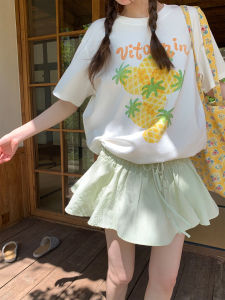 Loose Cartoon Pineapple Printed T-Shirt