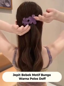 Flower Matte Hairclip Jepit Bebek Motif Bunga Warna Polos Doff Jedai Jepit Rambut Wanita Korean Style