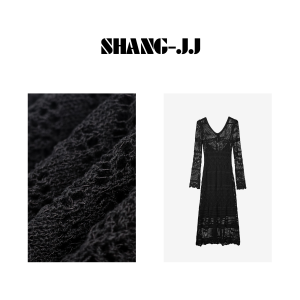 Elegant French Lace Cut-Out Dress High-End Fake Two-Piece Long Sleeve Midi Dress For Summer Size: Regular Fit