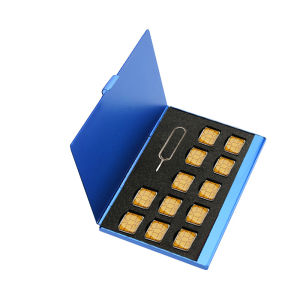 อลูมิเนียมอัลลอยด์โทรศัพท์ซิมการ์ดจัดเก็บกล่อง 24 ชิ้น Nano ซิมการ์ดผู้ถือกรณีอเนกประสงค์ดิจิตอลอุปกรณ์เสริม