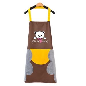Kitchen Apron Waterproof Wipeable Oil-Proof Cartoon Cooking Baking Accessories Apron Dapur 防水围裙厨房家用防油耐脏