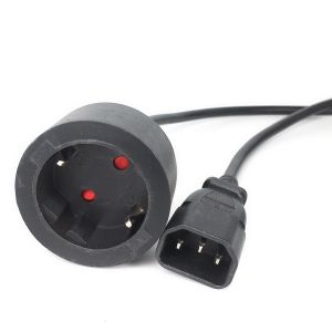Bộ Lưu Điện PDU Dây Nối Dài IEC 320 C14 Nam Sang Schuko Châu Âu Nữ Cáp Chuyển Đổi 30Cm 60Cm Với Tiêu Chuẩn Nối Đất