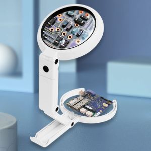 แว่นขยายสก์ท็อปพร้อมไฟสำหรับผู้สูงอายุโต๊ะซ่อมอิเล็กทรอนิกส์ความละเอียดสูงแบบมือถือสำหรับเด็กอ่านหนังสือแบบพกพาสำหรับโทรศัพท์มือถืออิเล็กทรอนิกส์