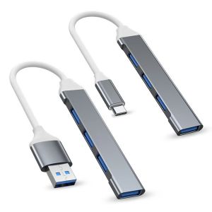 USB，TYPEC Hub 4 Ports Multiple USB 3.0 Hub USB，TYPEC Splitter for Laptop Extender for A Port Laptop PC Desktop and More [Ch