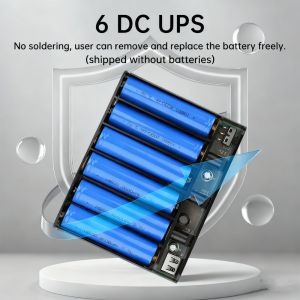 Uninterrupted Power Supply DIY Power Bank Box DC UPS 5V 9V 12V Output 6x 18650 Battery for House Router Cellphone Tablet Modem