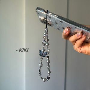 Kiki Original Butterfly Story Simple Beaded Phone Chain High-End Fashion Accessory Artificial Crystal Mobile Phone Lanyard