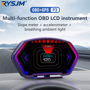 RYSJM | P3 HUD OBD+GPS Dual System Car Head Up Display Digital Speedometer Tachometer Slope Meter Water Temp Alarm Auto Smart Gauge