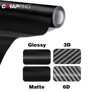Carbon Fiber Matte Glossy Black Car Vinyl Wrap: Waterproof Self Adhesive Stickers for Motorcycle & Laptop Phone Protection