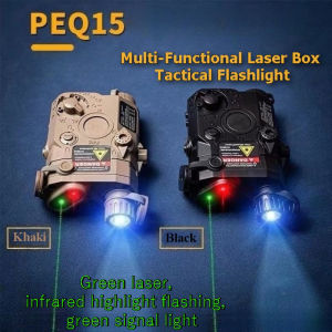 PEQ15 OGL Multi-Functional Box Tactical Flashlight fits 20mm rail for toy hunting Wargames low-cost cosplay & indicator.