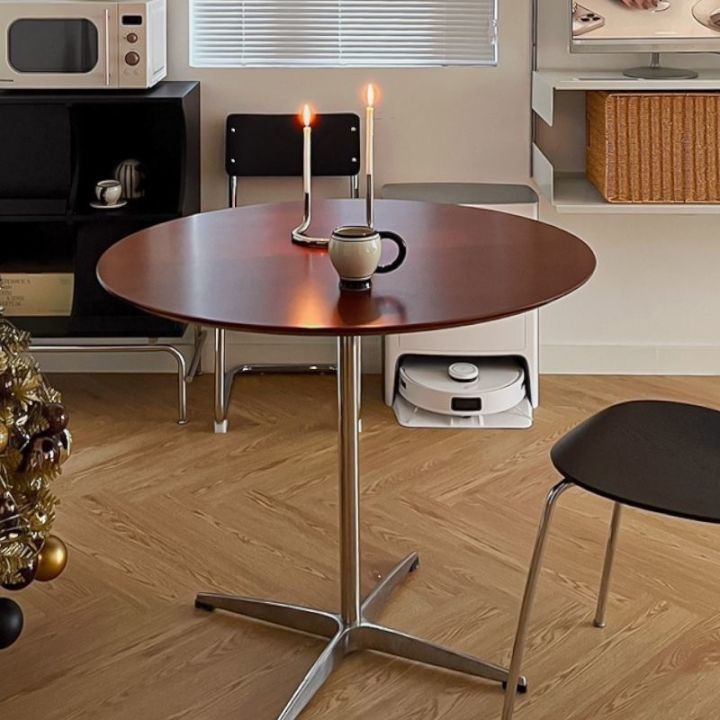 Retro French Style round Solid Wood Dining Table And Chairs Small ...