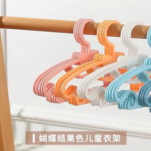 10Pcs Baby Clothes Hanger Multi-functional Plastic Non-slip Storage Hangers Bowknot Clothes Hanger for Kids Room Organizer Hangers Clothes Drying Rack Display Hanger