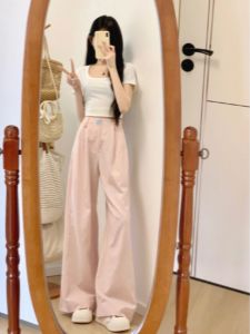 High Waist Wide Leg Jeans Womens Design Sense Pleated Long Straight Loose Fit Denim Pants plus Size Fashion Spring Season