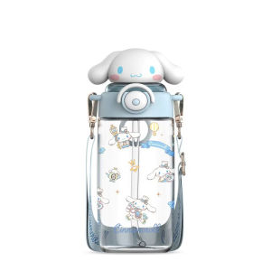 Sanrio | Bình Nước Nhựa Sanrio 650ml Có Ống Hút Hình Hello Kitty Kuromi Dễ Thương Dành Cho Trẻ Em Có Thể Tái Sử Dụng Chất Liệu Tritan Giữ Lạnh Kèm Nắp Quà Tặng Thể Thao Ngoài Trời