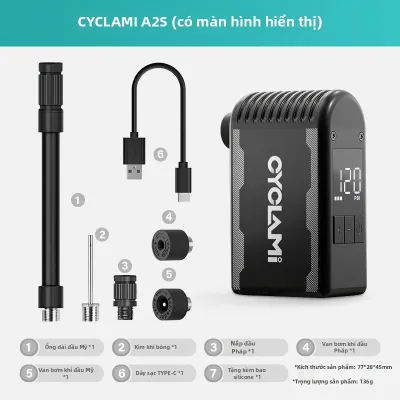 CYCLAMI | Bơm Khí Điện Mini Thông Minh Di Động Áp Suất Cao