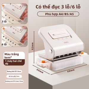 deli | Máy Đục Lỗ Giấy Đa Năng Di Động