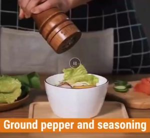 ขวดบดพริกไทยแบบละเอียด ช่วยในการบดพริกไทยแบบเม็ด เกลือหิมาลัย วัสดุทำจากไม้แท้ แข็งแรงทนทานต่อการใช้งานใช้บดเครื่องปรุงในการปรุง