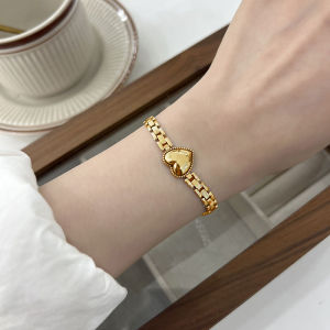 BESFOME Love Heart Stainless Steel Bracelet For Women Gift Watch Chain Fashion Originality Design Jewelry Heart Bracelet
