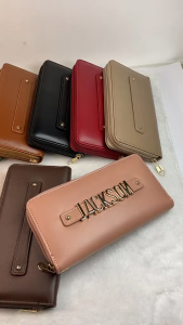 DORI Womens Genuine Leather Long Wallet Large Capacity Casual Soft Leather Clutch Simple Design with Zip Closure Green Color