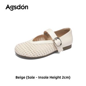 Agsdon | Breathable Cutout Mary Jane Flats Sandals