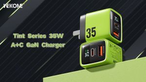 Digi WEKOME Củ sạc nhanh GaN35W WP-U25 Màn hình nguồn 2 cổng USB-A và Type-C Màn hình thời gian thực của công suất sạc hỗ trợ PD / QC / PPS / FCP / SCP Củc sạc tường Tương thích với máy tính xách tay 15 Pro Max Phụ Kiện Phone sạc base