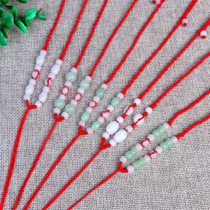 สร้อยคอทองคำ ลูกปัดambre ทำมือ สำหรับผู้ชายและผู้หญิง เครื่องประดับยูนิเซ็กซ์ โซ่ติดห้อยเครื่องรางวัลจากหยก