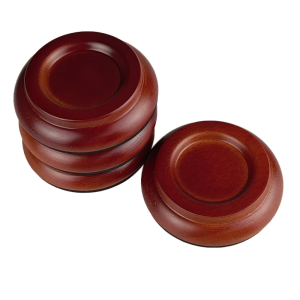 IRIN | Solid Wood Vertical Piano Caster Cups Non Slip Soundproof Shockproof Moistureproof EVA Pads Brown Piano Floor Protector Mats