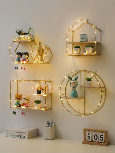 Kệ Trang Trí Tường Không Cần Khoan Sang Trọng Kệ Để Đồ Trang Trí Nhà Cửa Kệ Sắt Hình Chữ Nhật Phong Cách Bắc Âu Mới