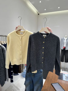 Áo Khoác Len Cardigan Cổ Tròn Dài Tay Kiểu Pháp Cổ Điển Dành Cho Nữ Đầu Thu 2025 Cao Cấp Ôm Vừa Vặn Đa Năng Áo Len Dệt Kim