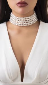 Ingemark | Vintage Imitation Pearl Multi-Layer Necklace Oval Beasds Choker Elegant Collar for Womens Chain Jewelry Accessories Party Gift
