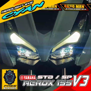 YAMAHA AEROX 155 V3 STD and SP Headlight Honeycomb x Circuit Decal Clear Sticker Tint Protector
