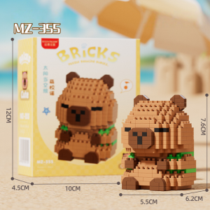 New Capigui Pig Micro-Part Building Blocks Educational Toys Cute Swimming Ring Capybar Educational Casual Gifts