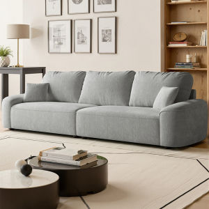 RUFEI | INS Style Cream Colored Minimalist Fabric Sofa