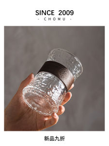 Large Capacity High Borosilicate Glass Water Cup Vintage Latte Coffee Cup Ear Hanging Heat Resistant Tea Cup Transparent Cylinder