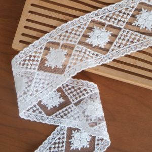 Hegaly Embroidered Lace Curtain Tie Decorative Fabric Artistic Grommet White Vintage Romantic European Style Door Curtain
