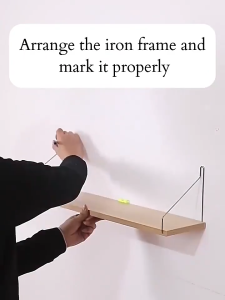 No Punching Required Floating Wall High Load-Bearing CapacityFloating Wall Shelf Modern Wooden Wall Hanging 壁挂书架