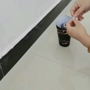 Foxnutanujh สติ๊กเกอร์พีวีซีไวนิลลายบัวSelf-Adhesive Wall Borderสติ๊กเกอร์บัวเชิงผนังหินอ่อนเอวLine Wallpaper