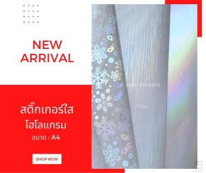 A4 สติ๊กเกอร์ใส ฟิล์มเคลือบเย็น กันรอย ลายโฮโลแกรม /กลิตเตอร์ (แผ่น)