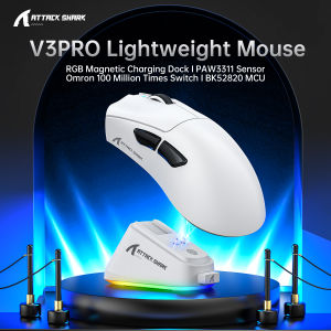 ATTACK SHARK | ATTACK SHARK V3PRO Tri-Mode Gaming Mouse PAW3311 25000 DPI 400IPS 40G OMRON 100M Switch Type-C Rechargeable for PC Laptop