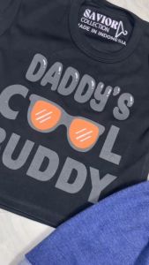 Set Bayi Laki-Laki Katun 0-12 Bulan Lembut Daddys Cool Buddy Baju Kaos Anak