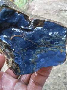 1kg rough bahan batu akik blue oval motif