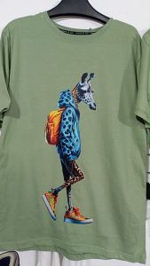 Kaos Pria 3 Dimensi Motif Jerapah Sekolah Tshirt Oblong Katun 24s H0169 By Hans & Co