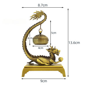 1pc Alloy Soaring Dragon Hanging Fragrance Chip Burner Auspicious Cloud Incense Tablet Burner Home Decor (Without Incense)